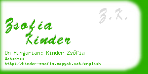 zsofia kinder business card